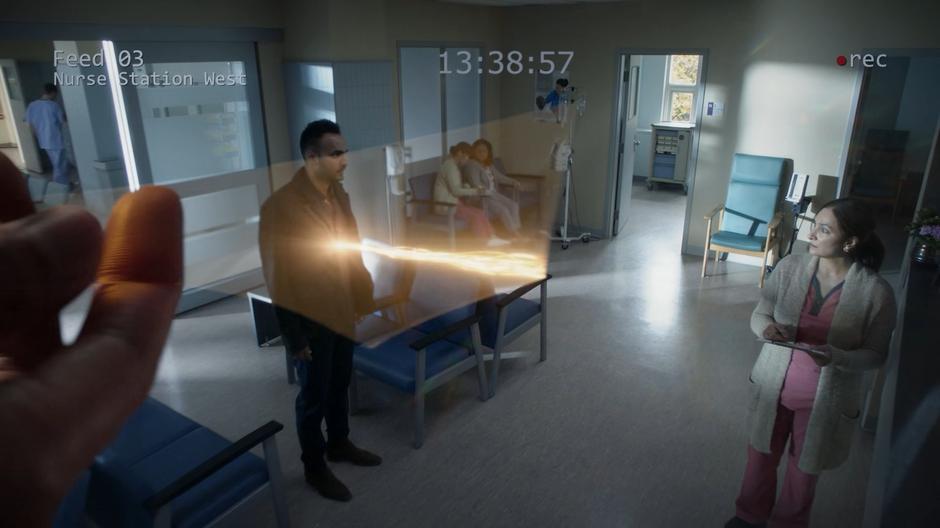 Julia's glass shows a tether connecting Penny and his mother in the security footage.