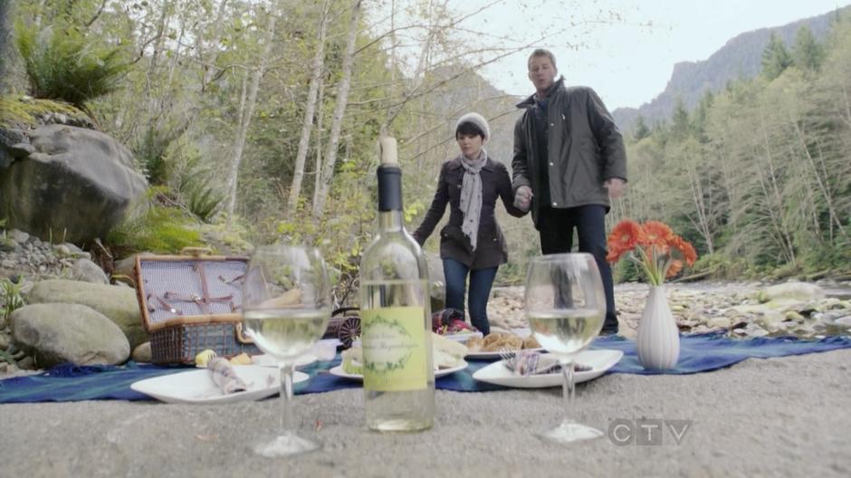 David and Mary Margaret have a romantic picnic by the river.