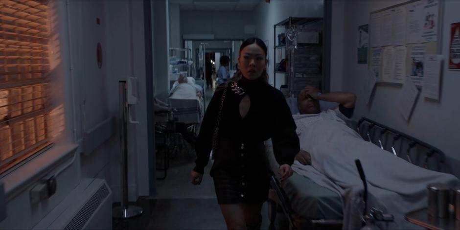 Mary walks through the hospital searching for Luke’s room.