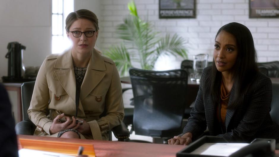 Kara sits with Kelly as she questions the warden about the work-release program.
