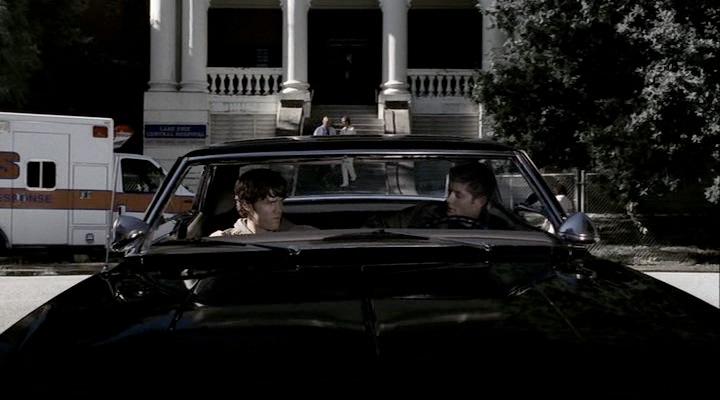 Sam & Dean discuss their upcoming case in their car outside the hospital.