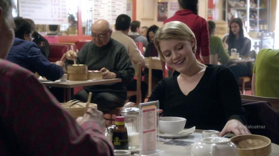 Ray & Rebecca eating dim sum.