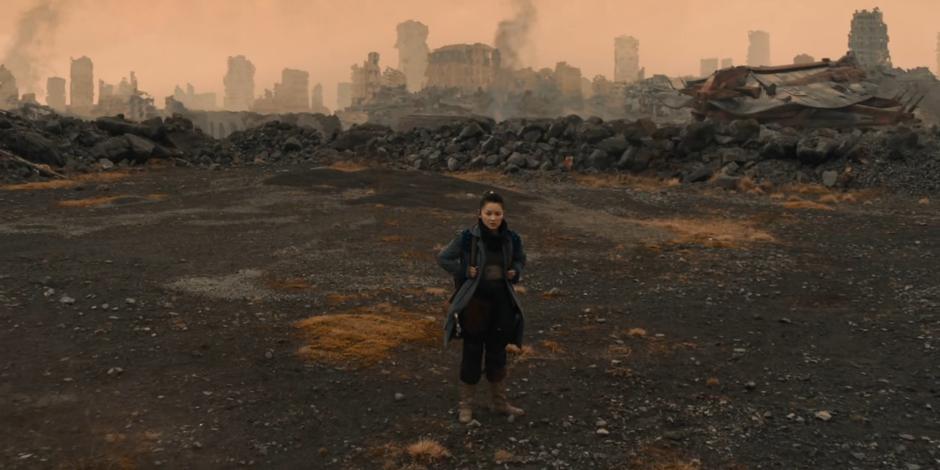 Bel looks around the ruined landscape where she had planned on honeymooning with Vinder.