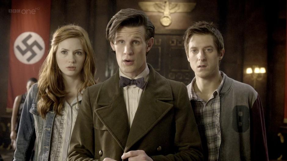 Amy, Rory, and the Doctor are surprised to learn they inadvertently saved Hitler's life.