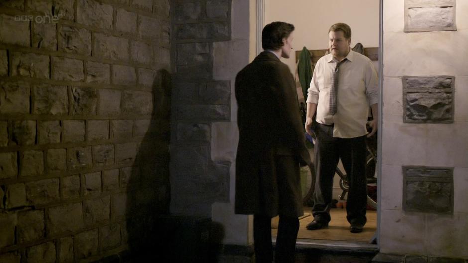 Craig is surprised to find the Doctor on his doorstep.