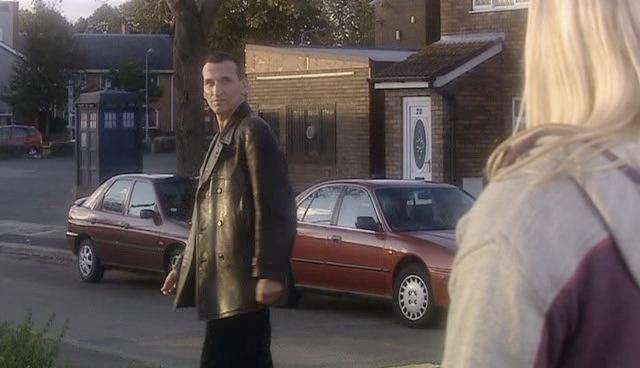 The Doctor says goodbye to Rose while walking to the TARDIS.