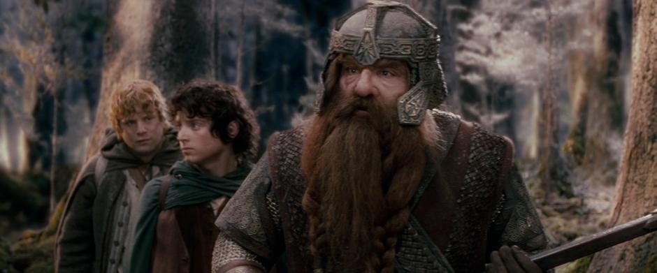 Gimli tells Sam and Frodo just how good of ears he has shortly before the group is ambushed by the elves.