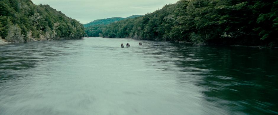 The Fellowship travels down the Anduin River.