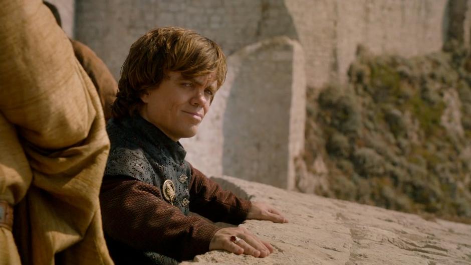 Tyrion gives Lord Varys a wry look.