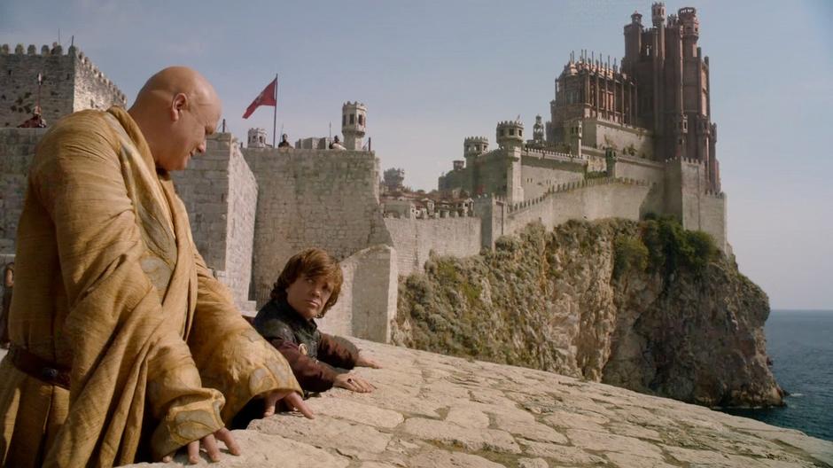 Tyrion and Lord Varys talk about the defense of the city.