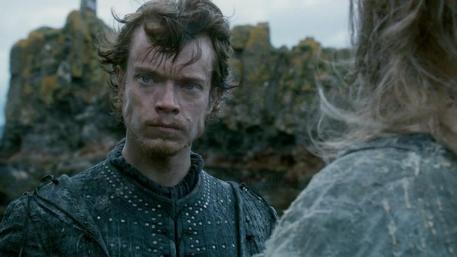 Close-up of Theon during the ceremony.