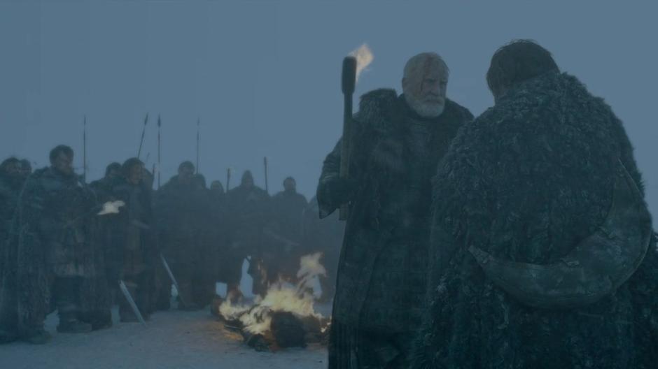 Jeor Mormont asks Sam if he sent off the ravens before the attack.