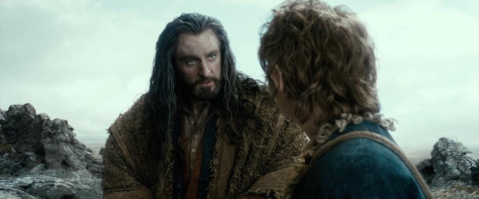 Thorin explains to Bilbo why they cannot wait for Gandalf.