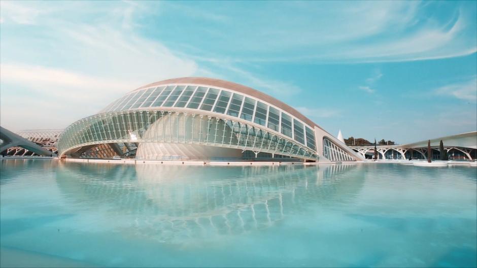 The roof of the building with the sphere has reformed after the reset.