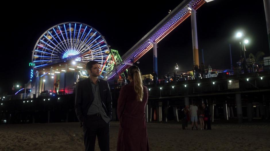 Chloe tells Lucifer that she can't trust him because he doesn't trust her at night.