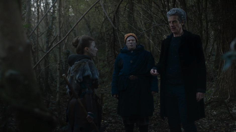 The Doctor lectures Kar with Nardole.