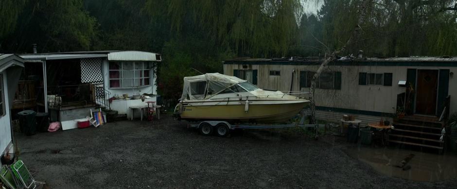 Establishing shot of Zack's home in the trailer park.