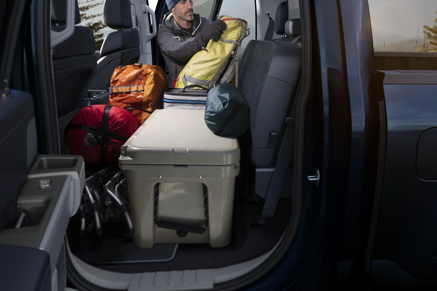 2022 Ford F-150 for sale in Madison, WI Back seat view of stoarge