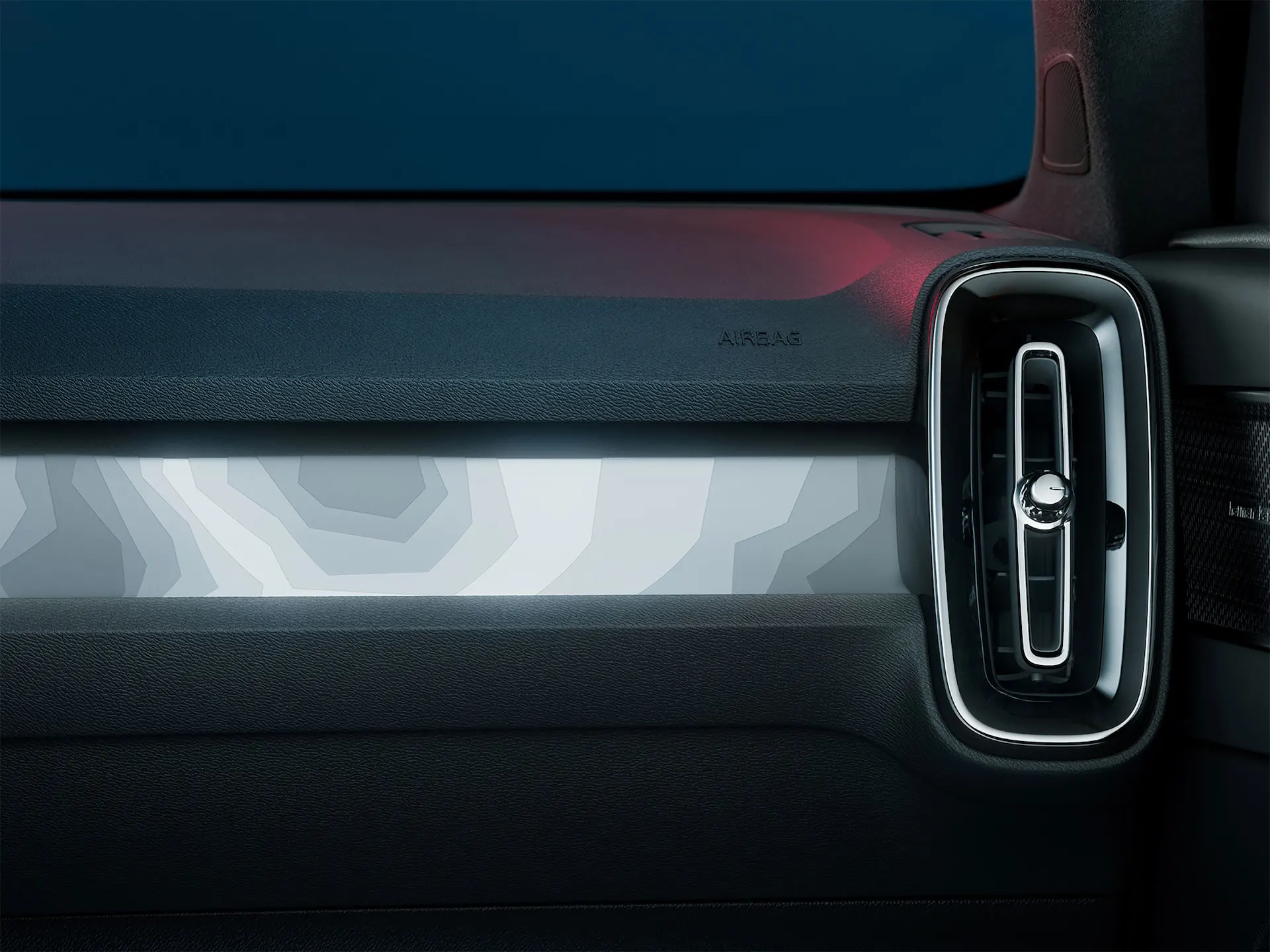 2021 Volvo C40 A close-up image of the front pixel lights of the C40 Recharge.