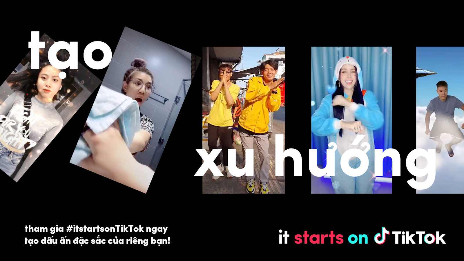 Các bạn trẻ sáng tạo nội dung trên nền tảng TikTok