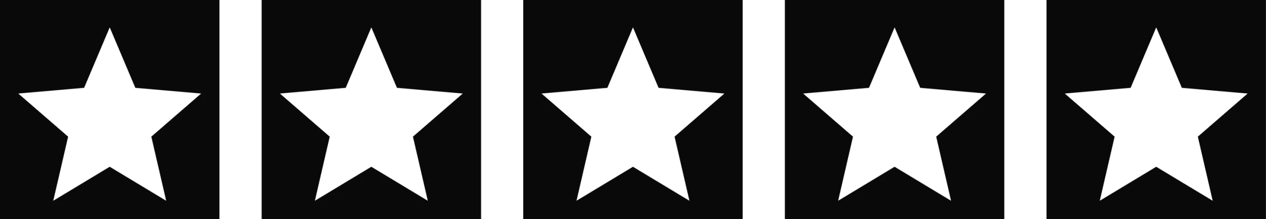A simple white five-pointed star on a black background.
