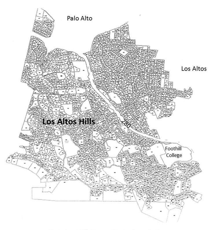 Los Altos Hills district boundary map