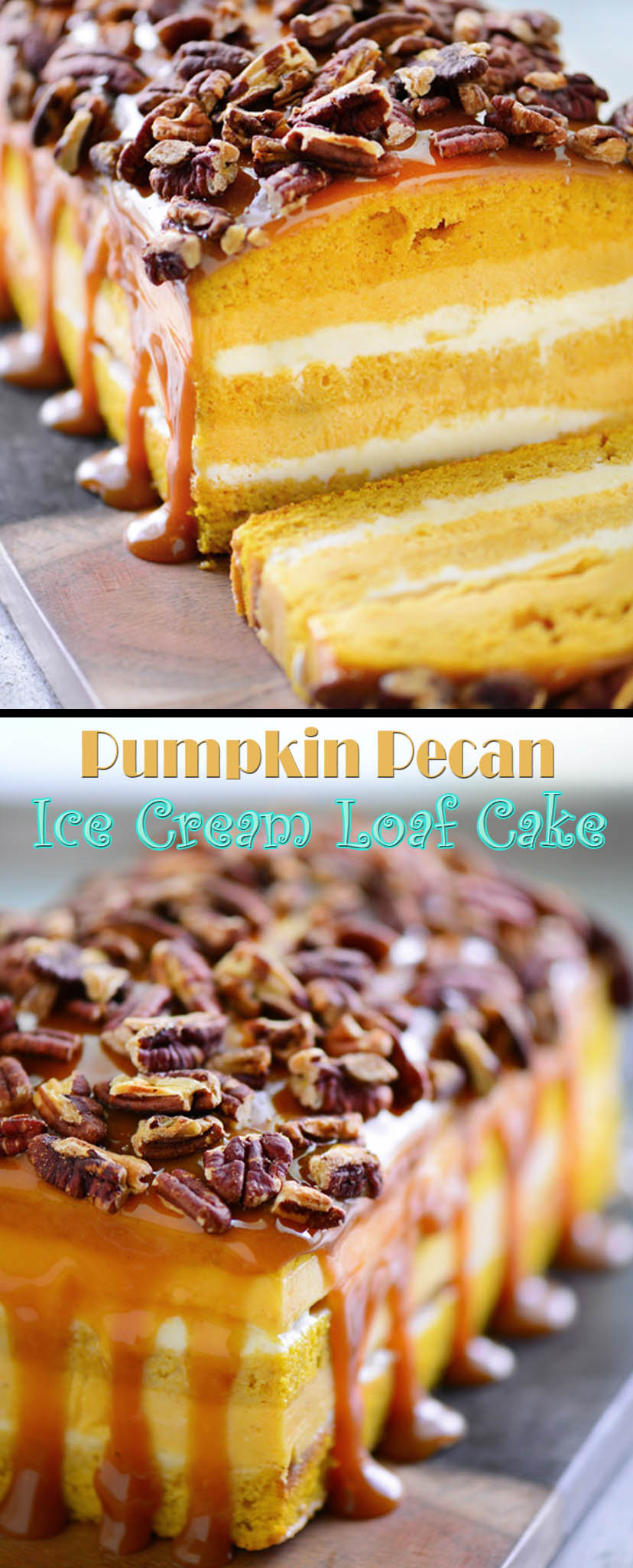 Pumpkin Pecan Ice Cream Loaf Cake