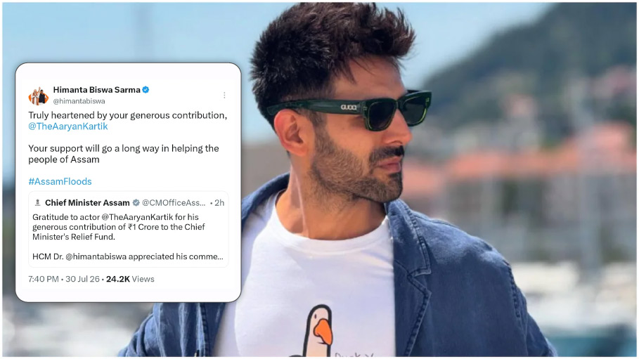 Kartik Aaryan Contributes ₹1 Crore to Assam Flood Relief Efforts
