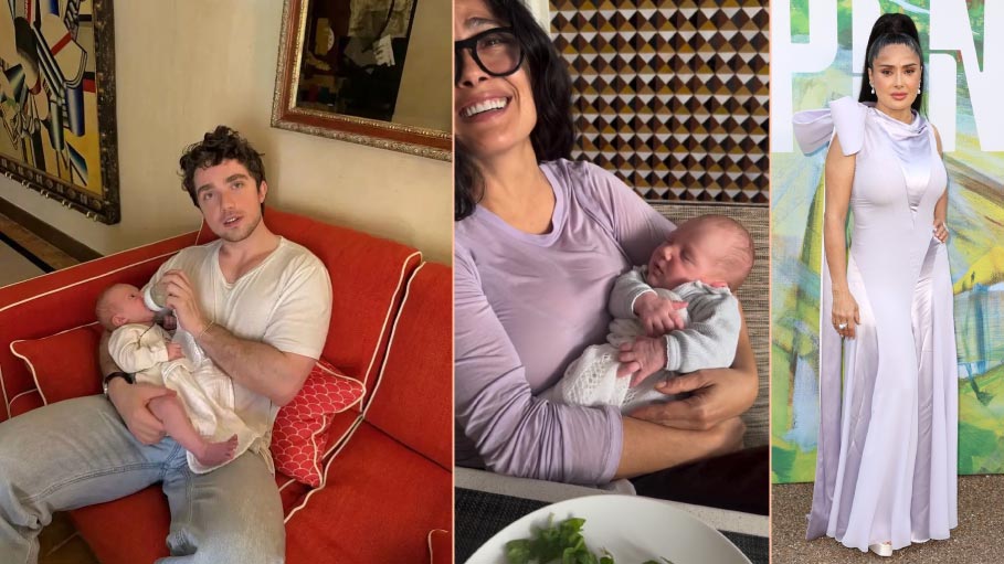 Salma Hayek Embraces Grandmotherhood, Introduces Fans to Her Newborn Grandson