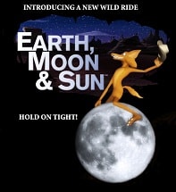 地球，月亮和太阳表演在天文馆剧院