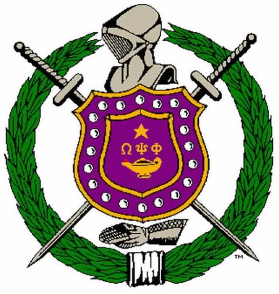 Omega Psi Phi Fraternity crest.