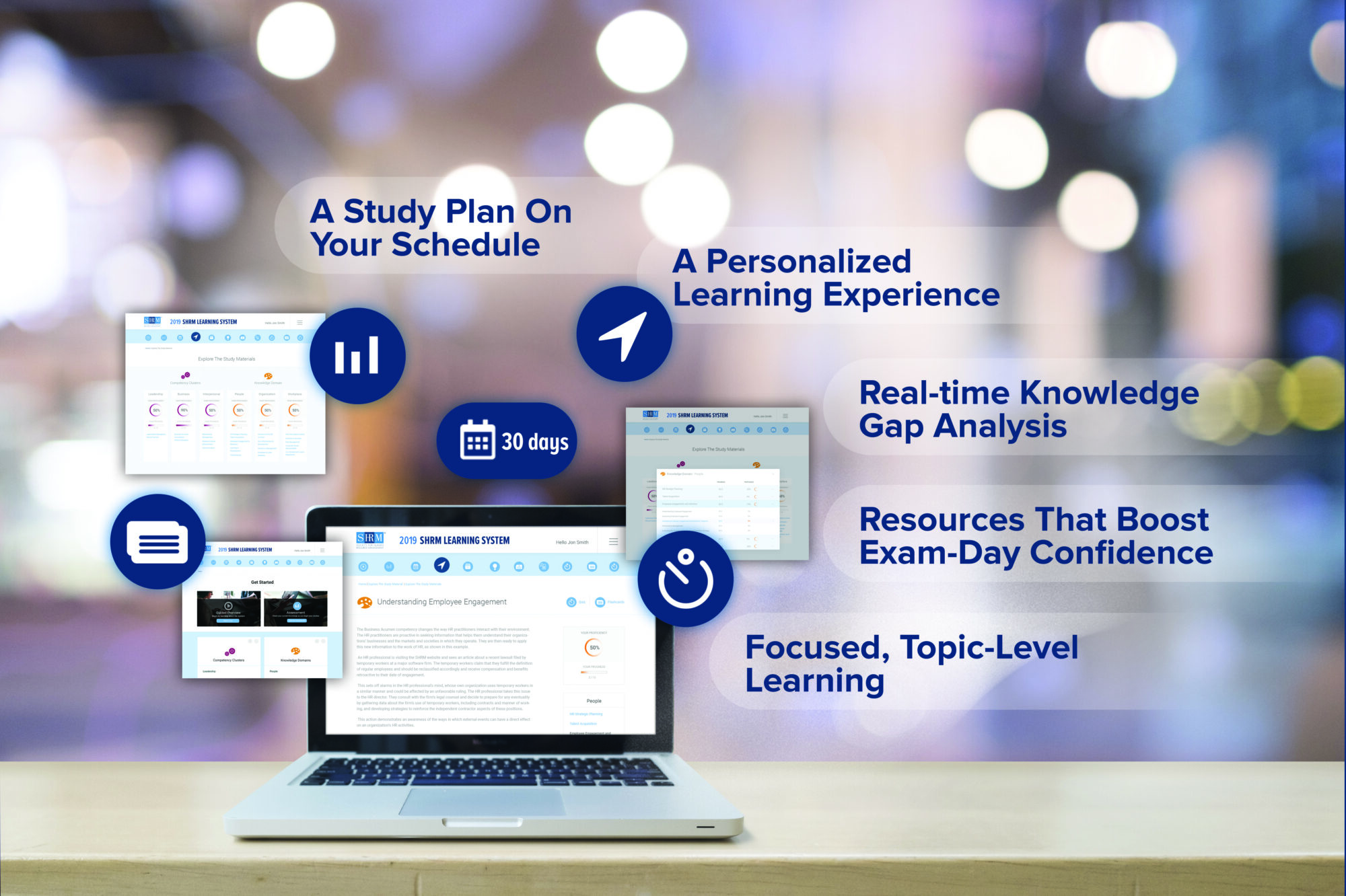 Embedded Text: A study plan on your schedule; A personalized learning experience; Real-time knowledge gap analysis; 资源 that boost exam-day confidence; Focused, 主题级学习.