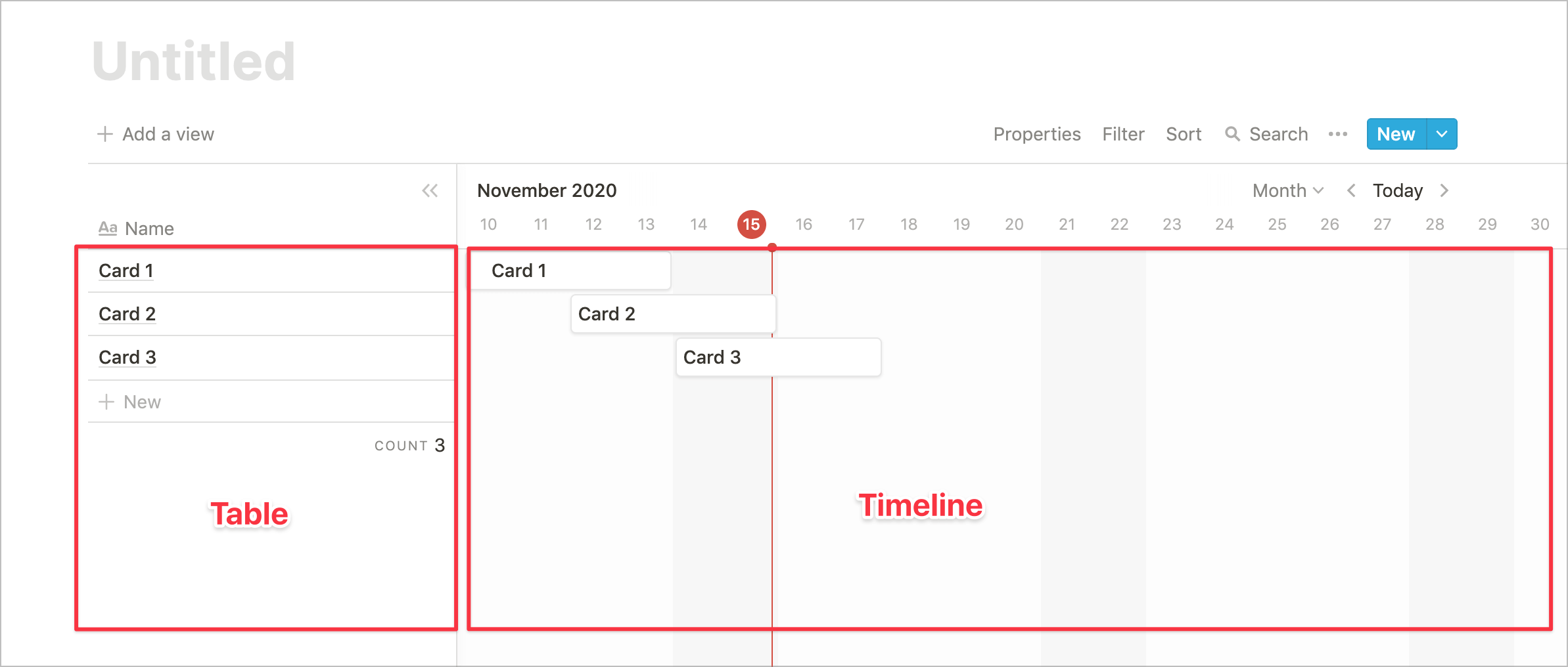 notion timeline view
