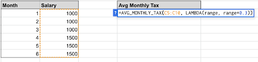 Example of Lambda inside a Named function.