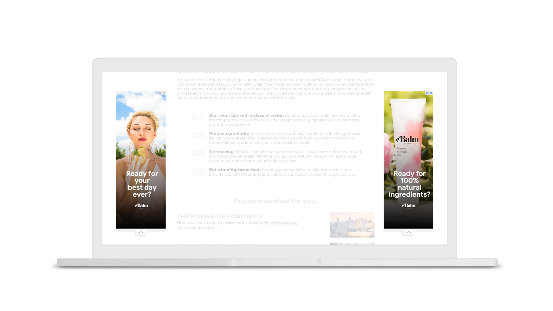 Example of a side rail ad on desktop.