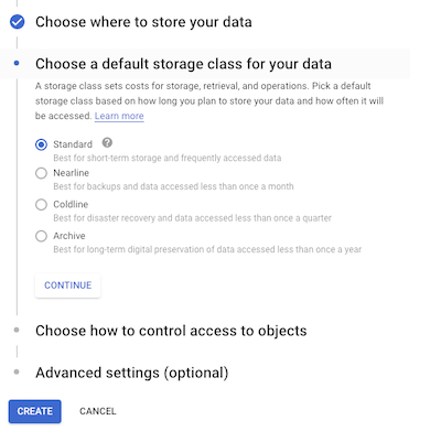 Choose Standard method to store your data