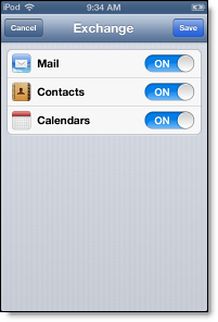 Sync mail, calendar, and contacts