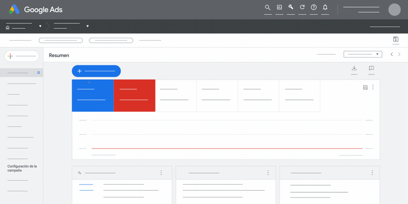 GIF animado que muestra cómo editar de forma masiva la configuración de la campaña en Google Ads.