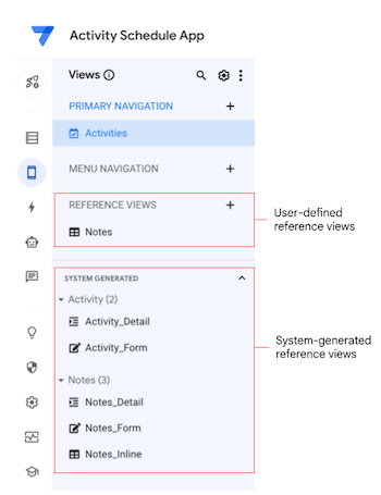 reference views in the UI