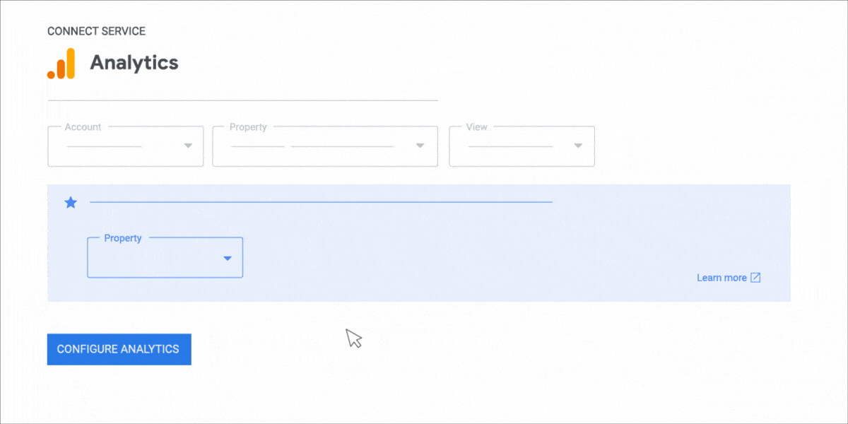 An animated GIF demonstrating how to configure Google Analytics in WordPress.