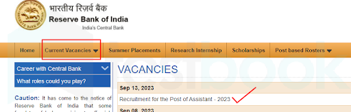 RBI Assistant Apply Online