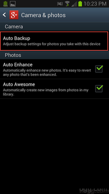 How to erase auto backup pictures on samsung