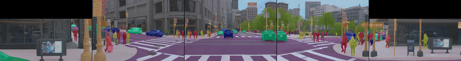 View of what Waymo's sensors see navigating an intersection