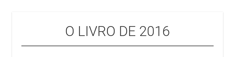 O LIVRO DE 2016