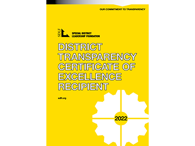 WWD Awarded the District Transparency Certificate of Excellence
