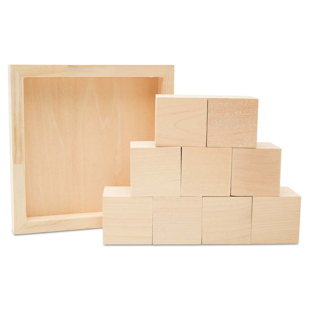 Unfinished Wooden Blocks 1/2 inch, Pack of 100 Small Wood Cubes for Crafts  and DIY Home Decor, by Woodpeckers 