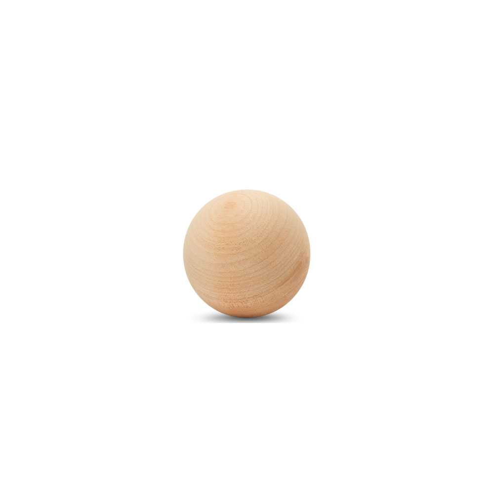 Wooden Balls 2-1/4 inch Unfinished, Round Birch Balls for Crafts, Woodpeckers