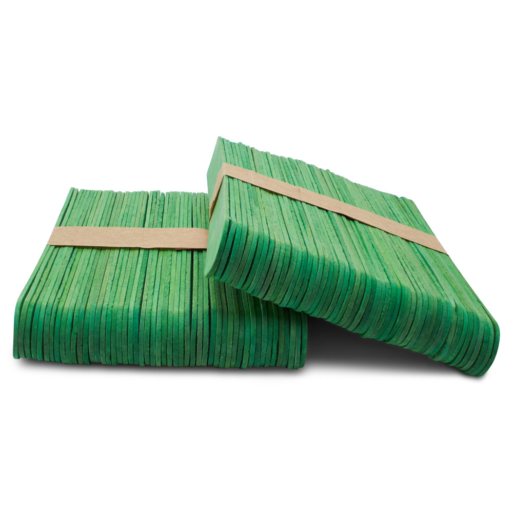 Jumbo Green Craft Sticks 6, Large Popsicle Sticks for Crafts, Woodpeckers