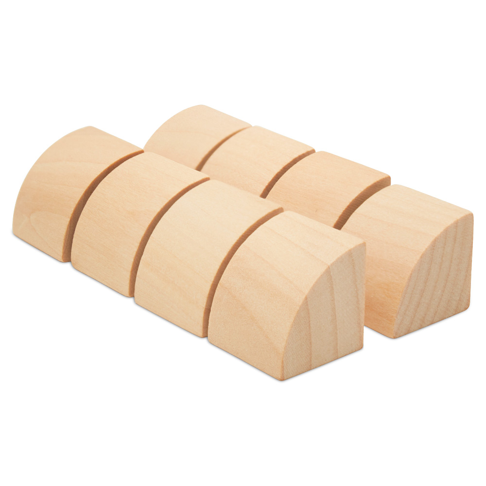 Quarter Circle Mini Wooden Blocks for Crafts 1, Loose-Parts Play, Woodpeckers