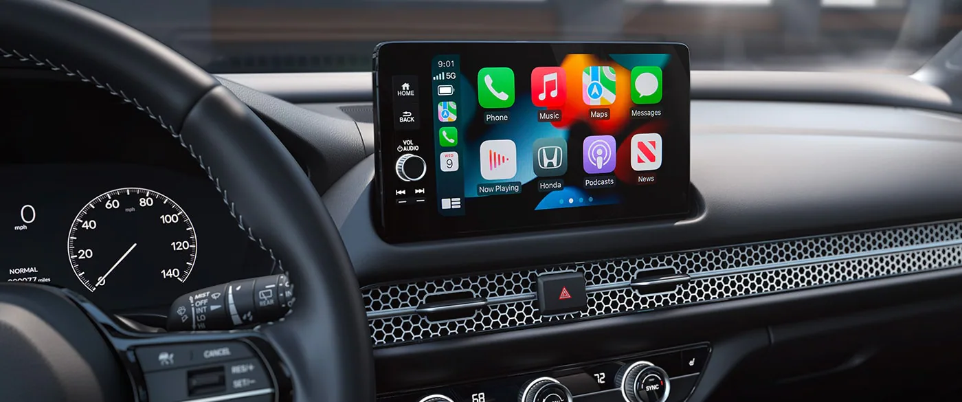 2023 Honda HR-V headunit with Apple CarPlay and Android Auto.
